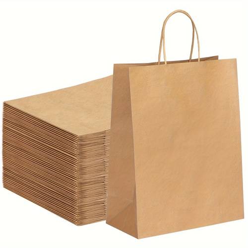 100pcs large paper bags fathers paper bags with handles gifts shopping bags wrapping small business retail bags birthday wedding party gift bags product bags 13 x 10 x 5 inches