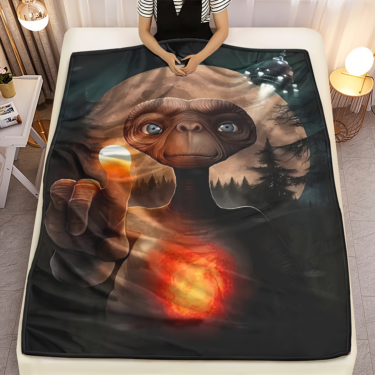 

E.t. Printed Fleece Blanket, -, , Portable, For , , , , Napping, - , , , , 200-250g