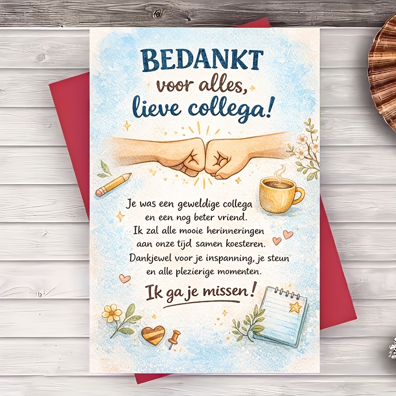 TEMU 1 Greeting Card + 1 Envelope Thank You Dear Colleague Farewell Greeting Card For Coworker Boss Appreciation Goodbye Leaving Gift Flat Card