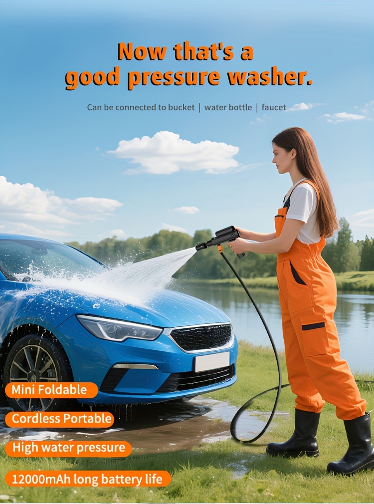 high power wireless handheld high pressure car washer accessories foam spray gun rechargeable lithium battery portable car washing kit and car wash equipment for car washing as well   terrace use Product details 2