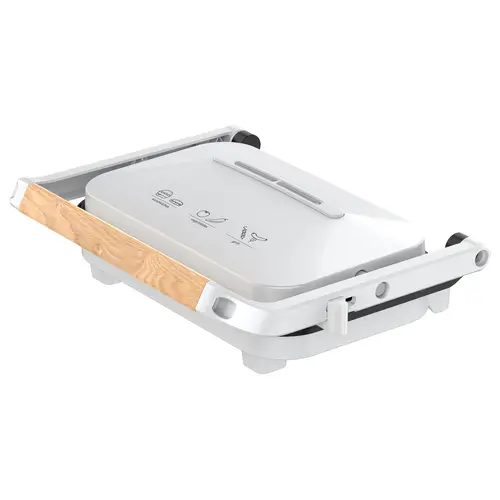 논스틱 접촉 그릴 & 파니니 프레스 잠금 뚜껑 포함 - 케사디야, 버거 등에 이상적, 조절 가능한 온도 제어, 1100-1300w 전력, 사각형, eu 플러그, 주방 가제트|모던 주방용품|논스틱 표면