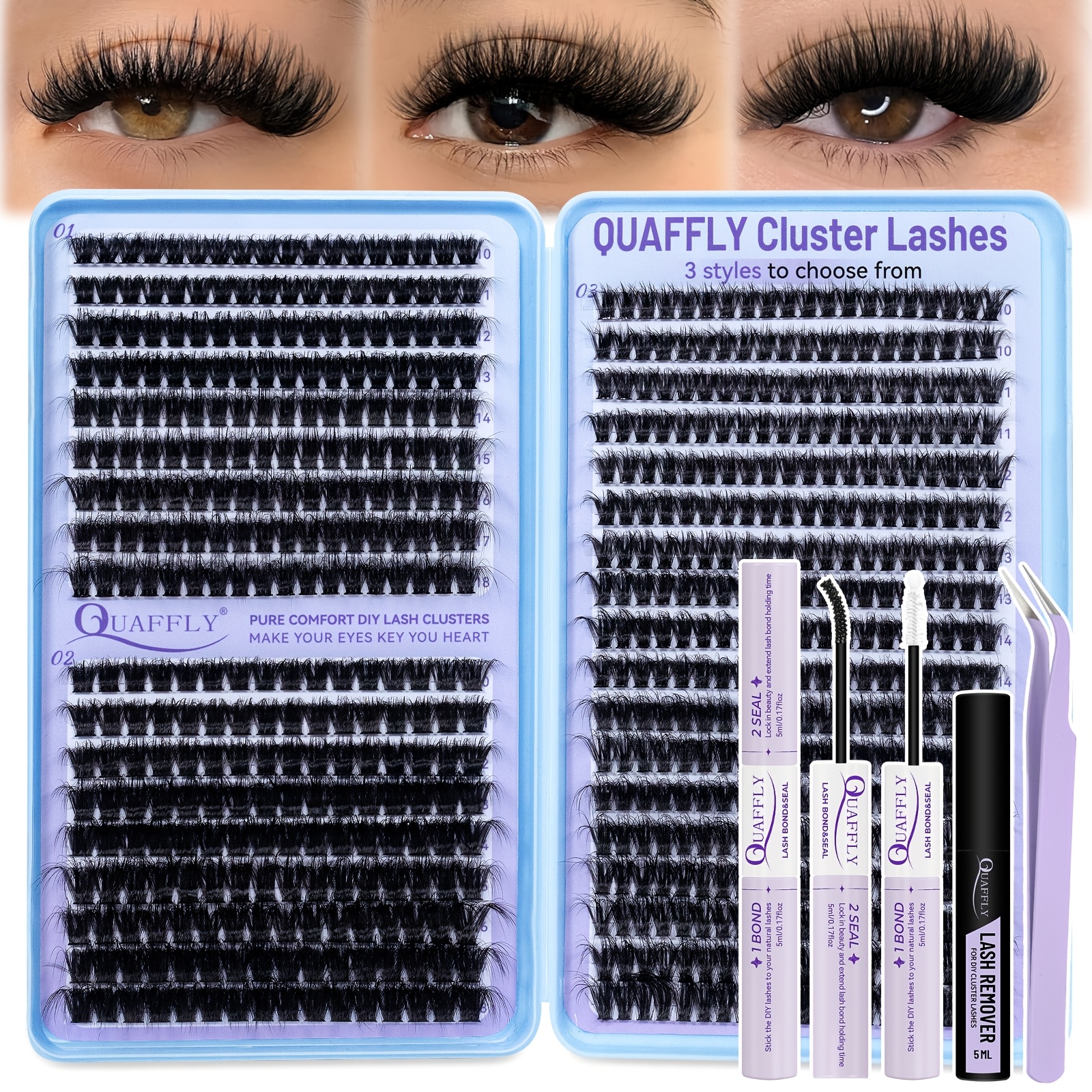 

Quaffly 666pcs D- Fluffy Kit, 60d+80d+100d Mixed Densities, 10-18mm Lengths, Diy Set , , Remover, , Reusable,