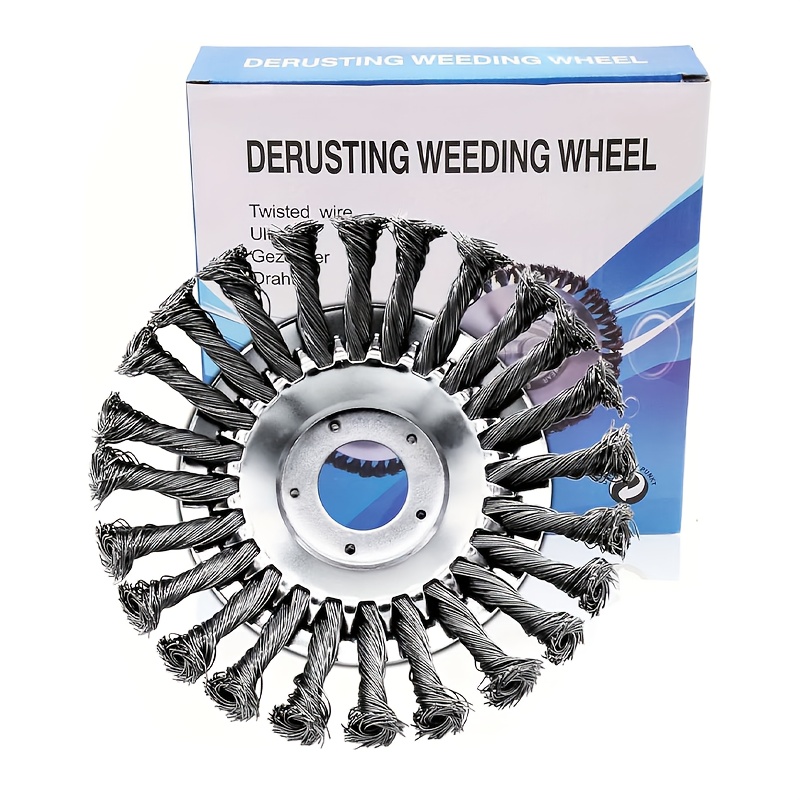 Image of Steel Wire Rotary Brush Cutter Trimmer Head, Weeds Blade Cutter Compatible With String Trimmers, Moss Grass Rust Removal, Gardening Lawnmower In 6" And 10"