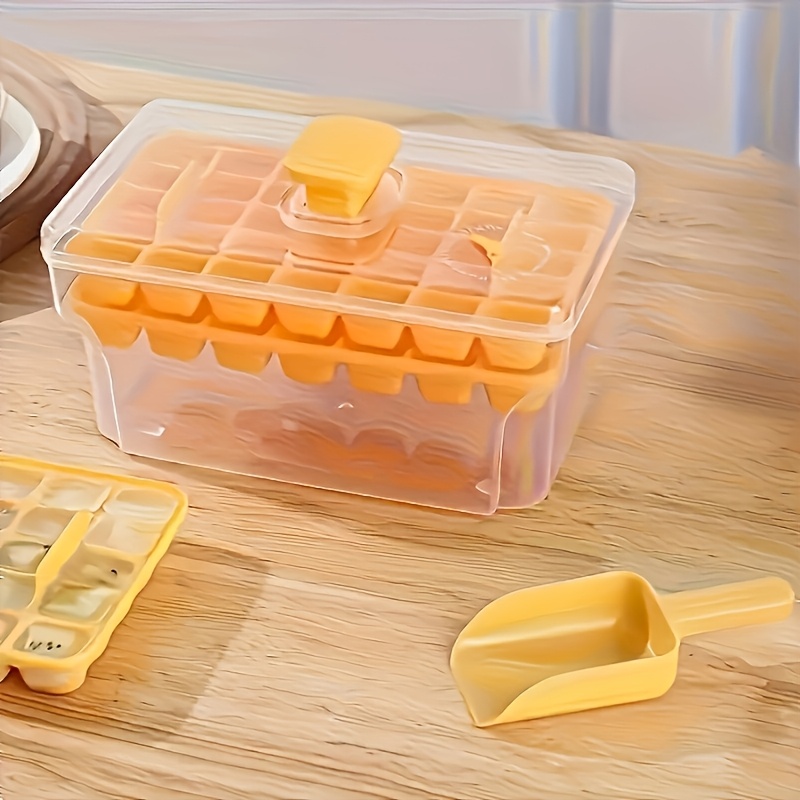 New Household Pressure Ice Box And Ice Storage Box, 68 Compartment Double-layer Pressure Ice Box, Durable Plastic Kitchen Tools, Ice Storage Tray