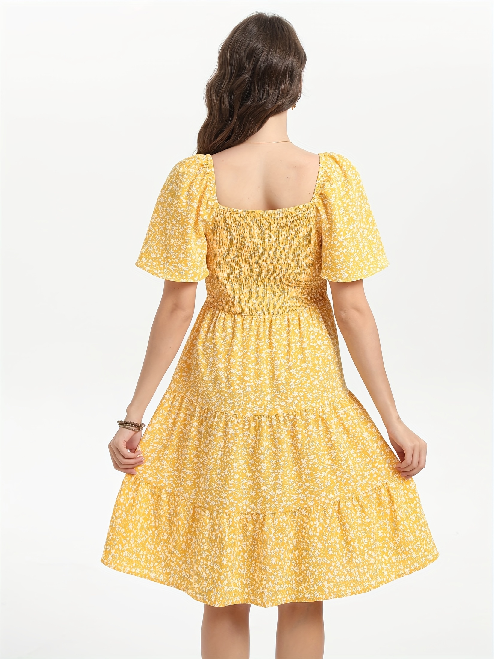 gold block print dress Mustard Yellow Maternity Gown for Photo Shoot and Baby Showers -Sunflower Maternity Dress L