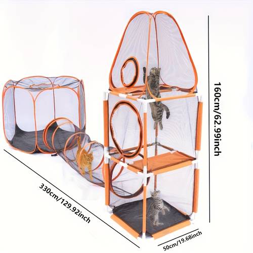 3 in 1 foldable up mesh pet playpen portable outdoor dog enclosure with observation windows carpeted floor for small dogs cats other animals pe material indoor outdoor use dog playpen ventilated pet durable pe material dog playpen