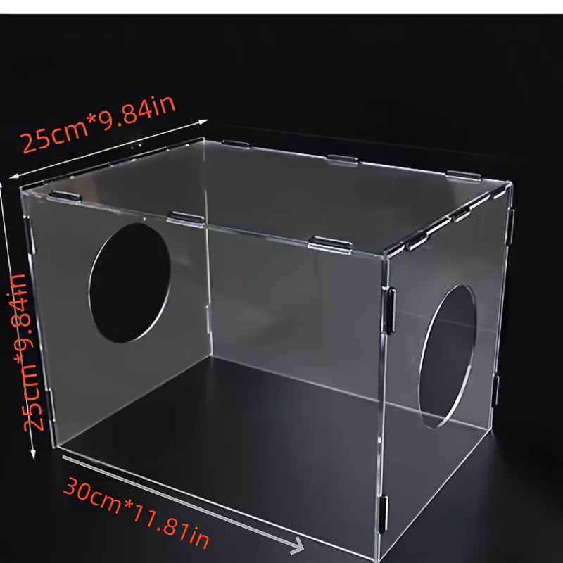 Image of Acrylic Dust Box For Sanding And Polishing - Transparent Lid With 2 , Waterproof, Portable Dust Container