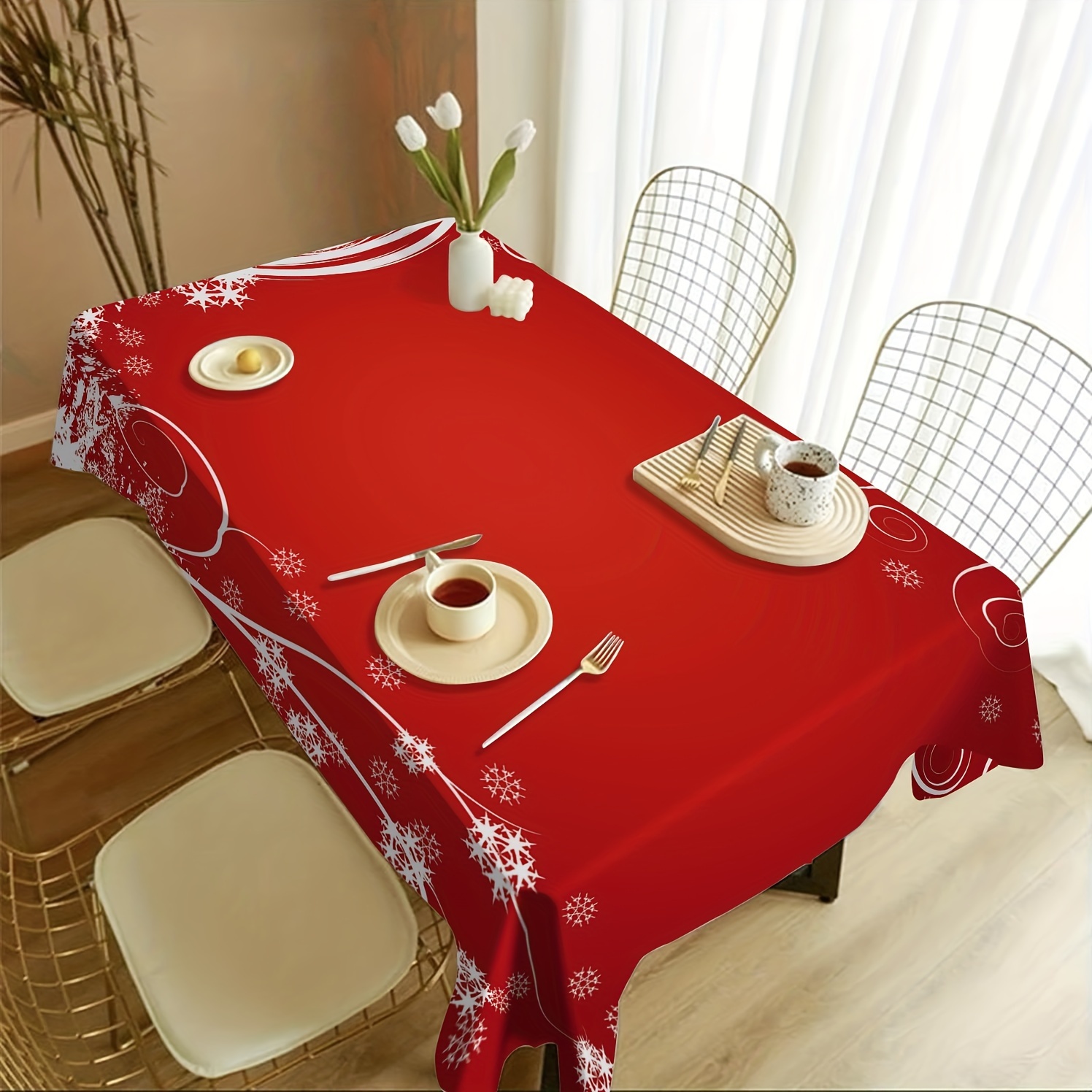 

1pc Christmas Tablecloth - Oil & , , For Dining Decor &