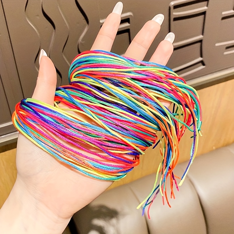 TEMU 30/60/100pcs New Bohemian Style Gradient Color Braiding Ribbons, Multicolor Hair Ties For Women, Hair Bands, Hair Accessories