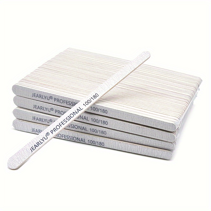 

Jearlyu Professional Nail Files And Buffers Set - Double-sided Emery Boards, 100/180/240 Grit, Thick Sandpaper For Manicure And Pedicure Tools, Unscented, Bulk Pack (choose Quantity: 10/20 Pieces)