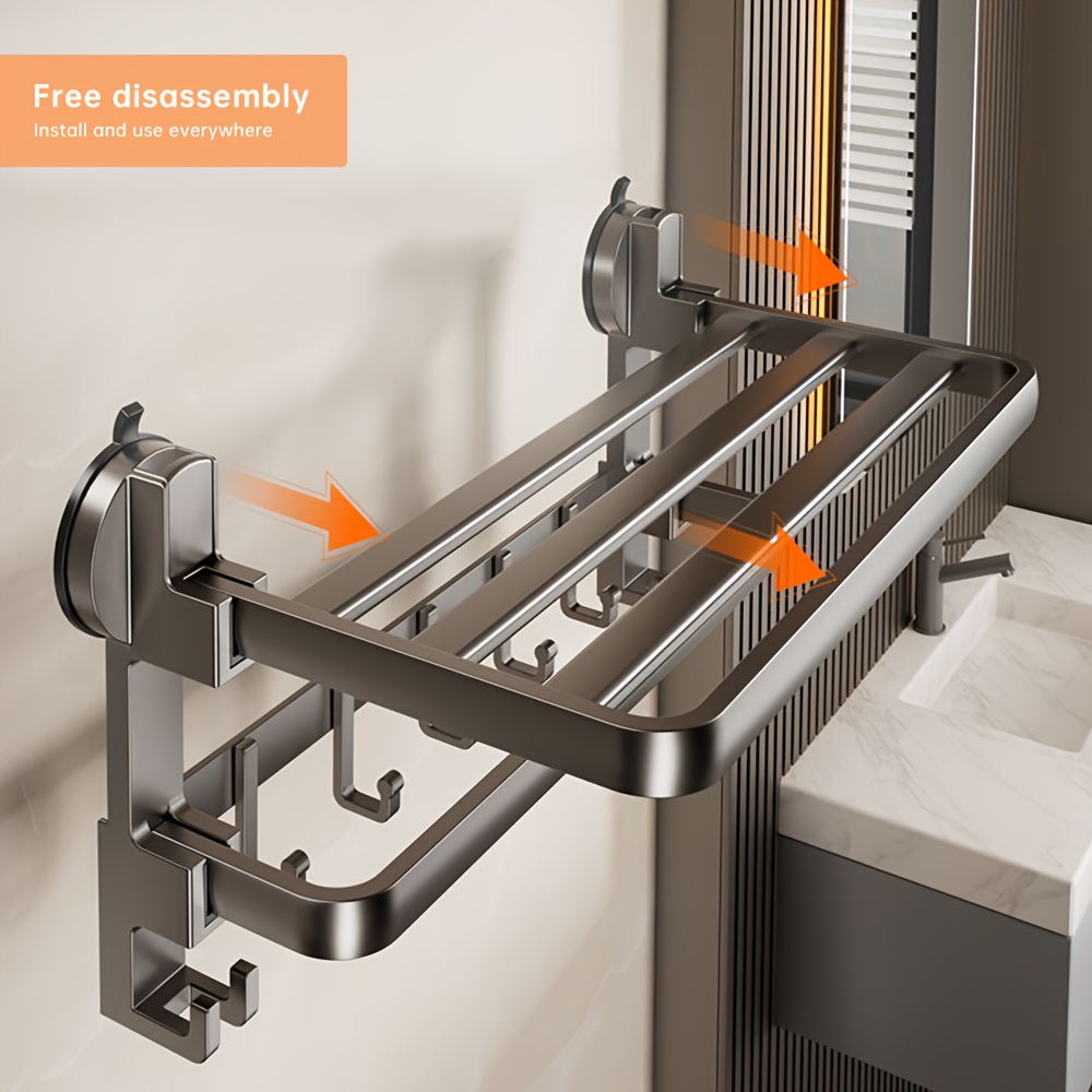 Musurjoy 1pc Space-Saving Shower Rack - Suction Cup Installation No Drilling, Heavy-Duty Bathroom Shelf, Suitable for Shower and Toilet Wall/Tiles, Multifunctional Organizer, Easter Gift, Back-to- Season Choice