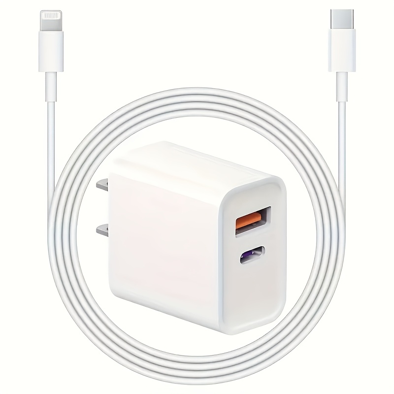 

Rkry 20w Usb-c Fast Charger & 3.3ft Cable, Compatible With Iphone 14/13/12/11/xr/xs/x, Ipad, Travel Adapter With Us Plug, Fireproof, /-resistant For Home & Travel Use