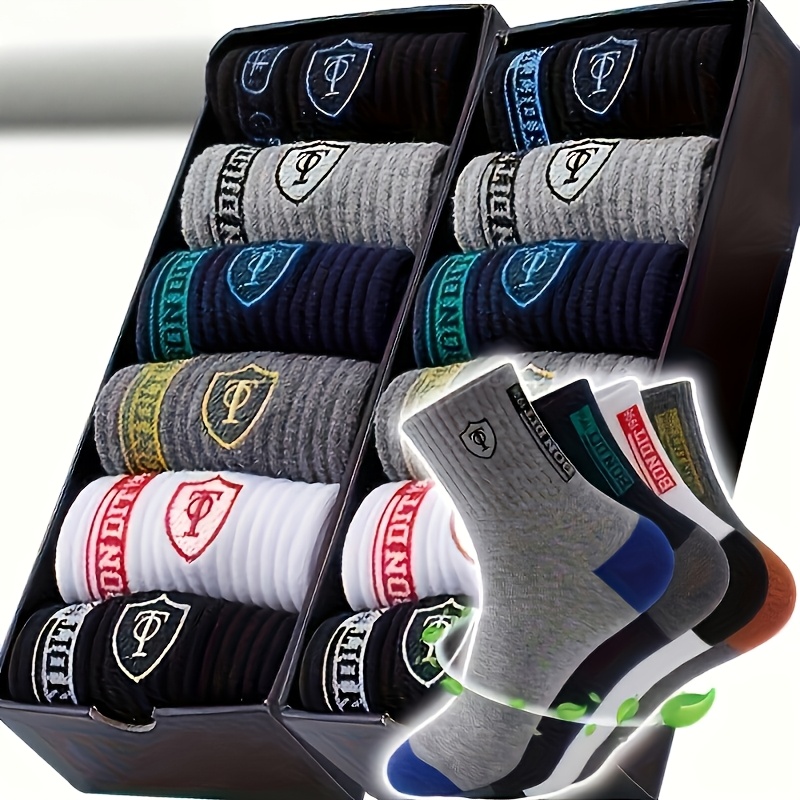 TEMU 6 Pairs (3 Pairs) Men's Athletic Socks - Breathable, Moisture-wicking, Comfortable And Breathable Design, Hand Wash , Multiple Colors Available,