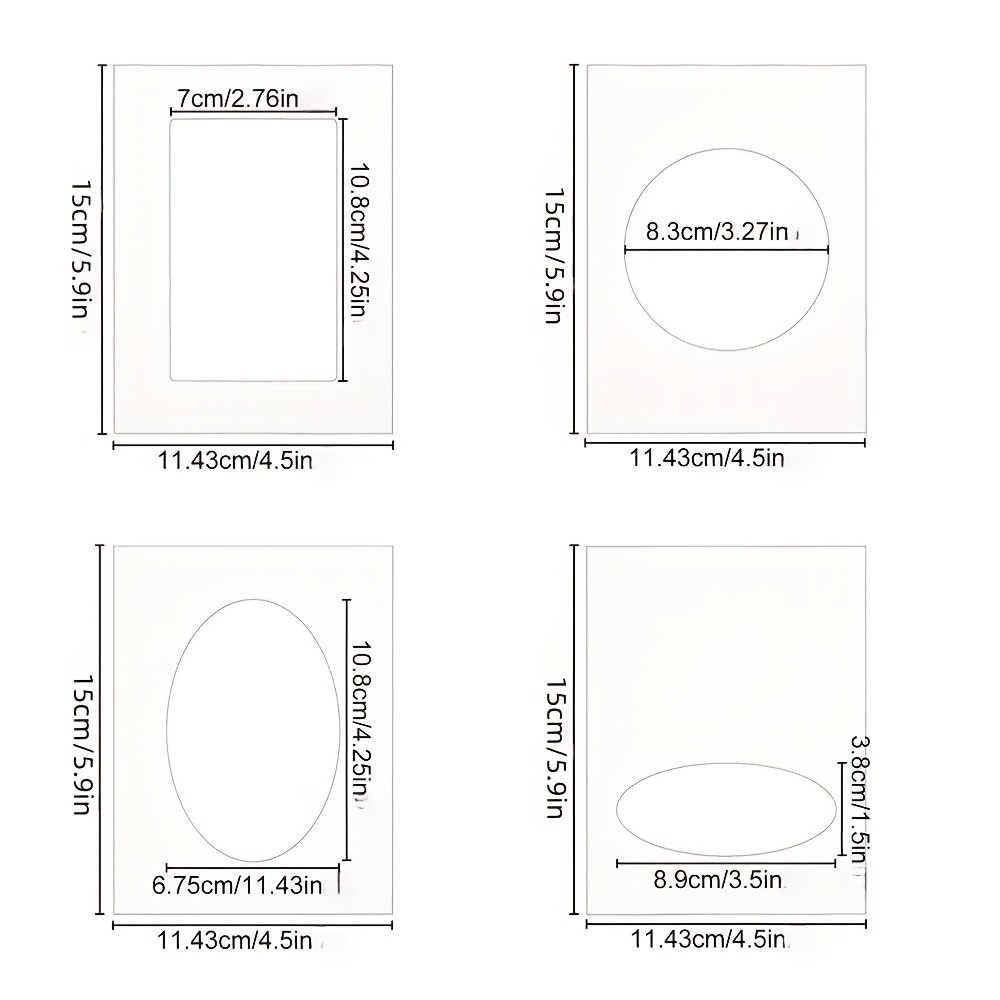 TEMU Ensemble de 4 pochettes de gaufrage acryliques avec cadres rectangulaires transparents - pour la création de cartes, le scrapbooking et les
