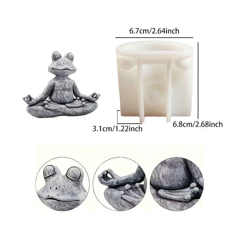 E-shop Meditierende Kerzenform - Geeignet für Harz, Gips, Beton Bastelarbeiten, Tier Relief Design mit 3D Meditierender und Detaillierten - Ideal für