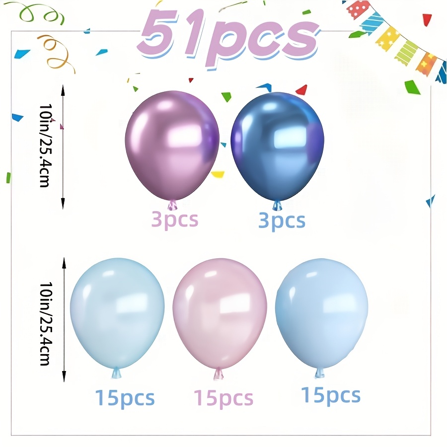 TEMU Ensemble de 51 ballons et roses, comprenant des ballons métalliques et rouges métalliques, parfait pour les anniversaires, , le An, les fêtes de