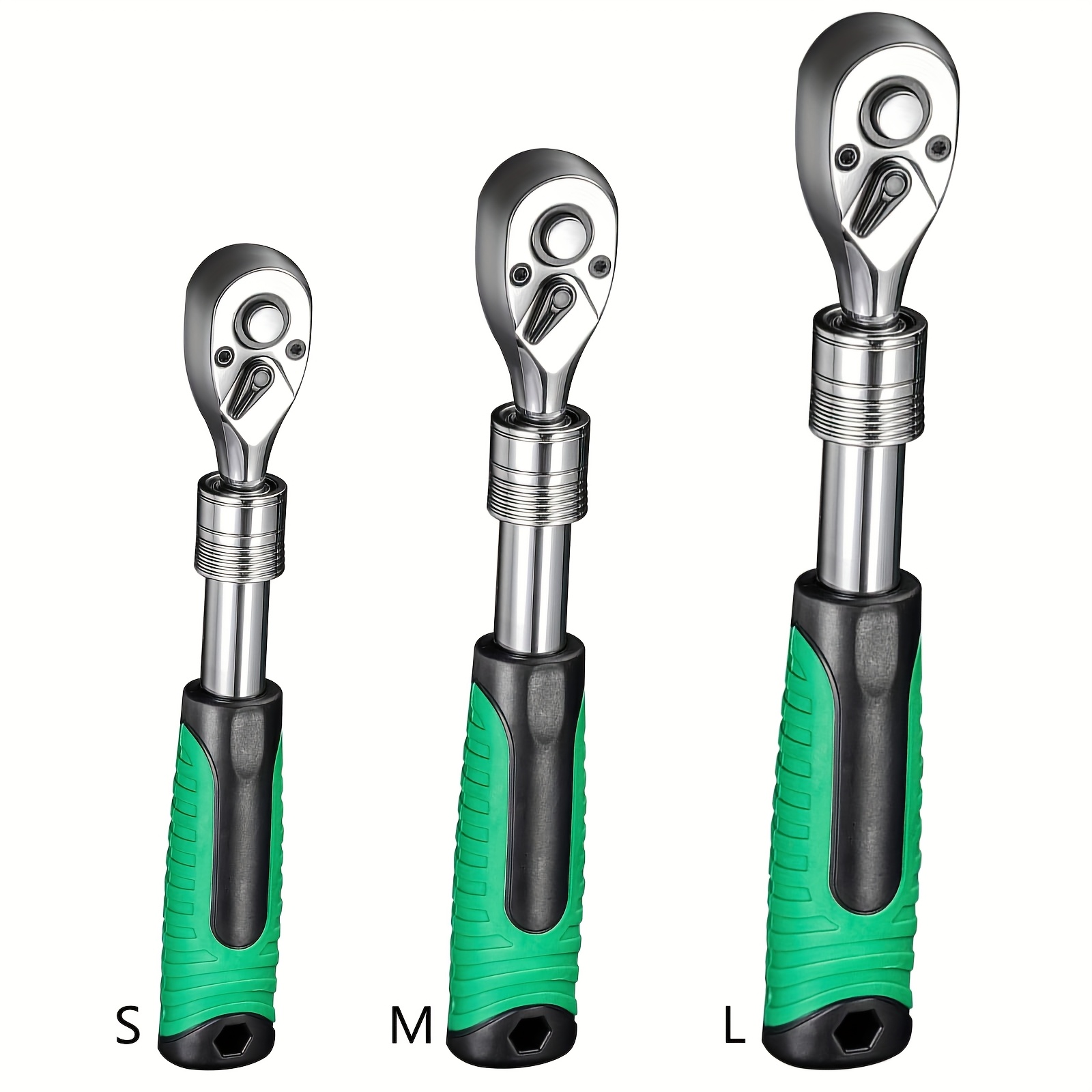 TEMU 3pcs Set Of 72tooth Telescopic Ratchet Wrenches Telescopic Ratchet Wrench Set 14 Inch 38 Inch 12 Inch Drive Reversible Hand Tools
