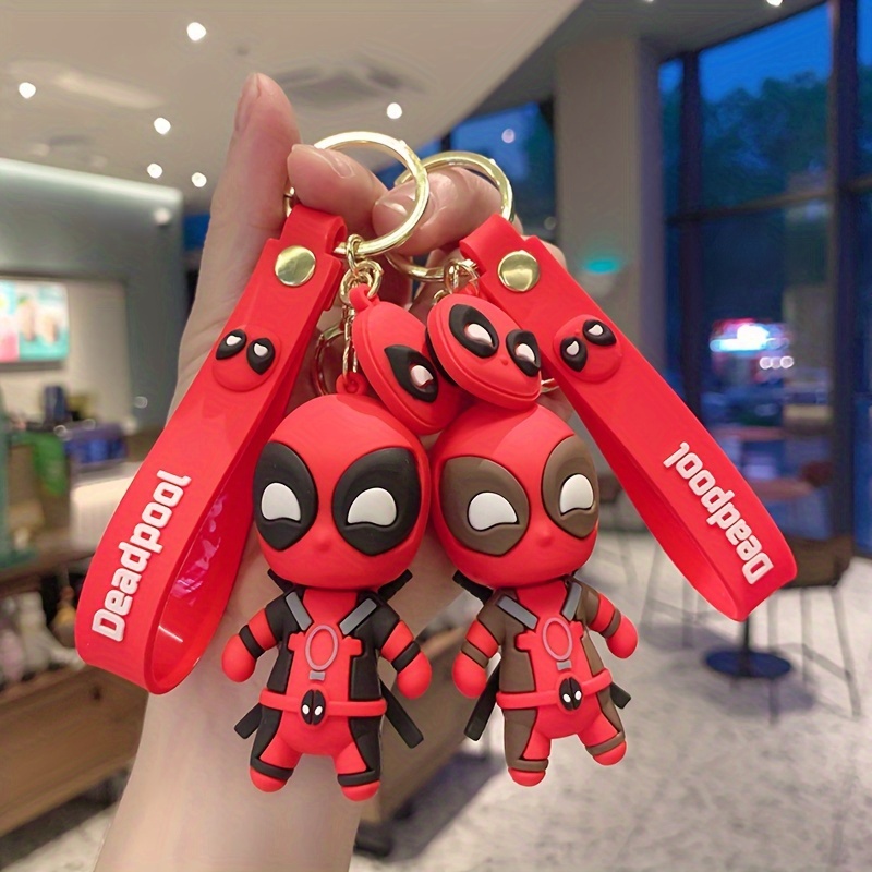 

Cute Doll Pendant Anime Figures Deadpool Cartoon Version Fashion Backpack Keychain Couple Bag Keyring Pendant Birthday Gifts