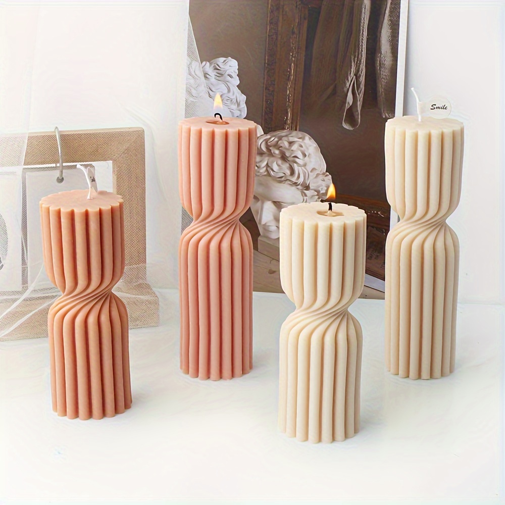 

Round Spiral Striped Candle Silicone Mold - Diy Cylindrical Vertical Striped Candle Decorations - Wax Candle Silicone Mold