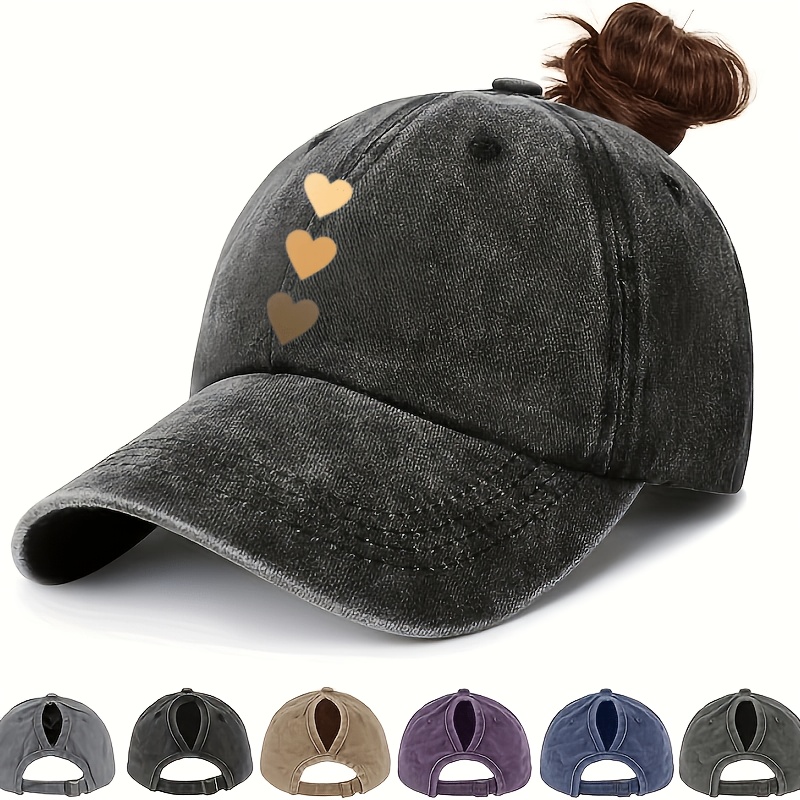 Women's Baseball Cap With A Print Of In Shades Of Red, Suitable For Wearing With A High Ponytail