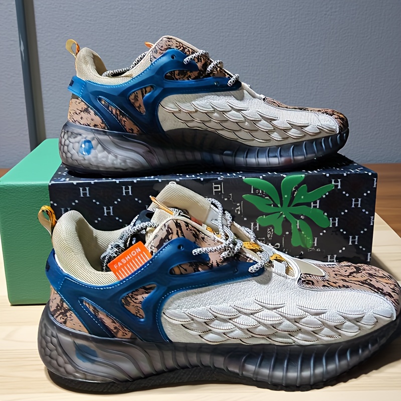 Men's Outdoor Sneakers With Rubber Sole, Low-top Breathable /fabric Upper & Cushioned For, Gym, Streetwear - Casual Sports Shoes