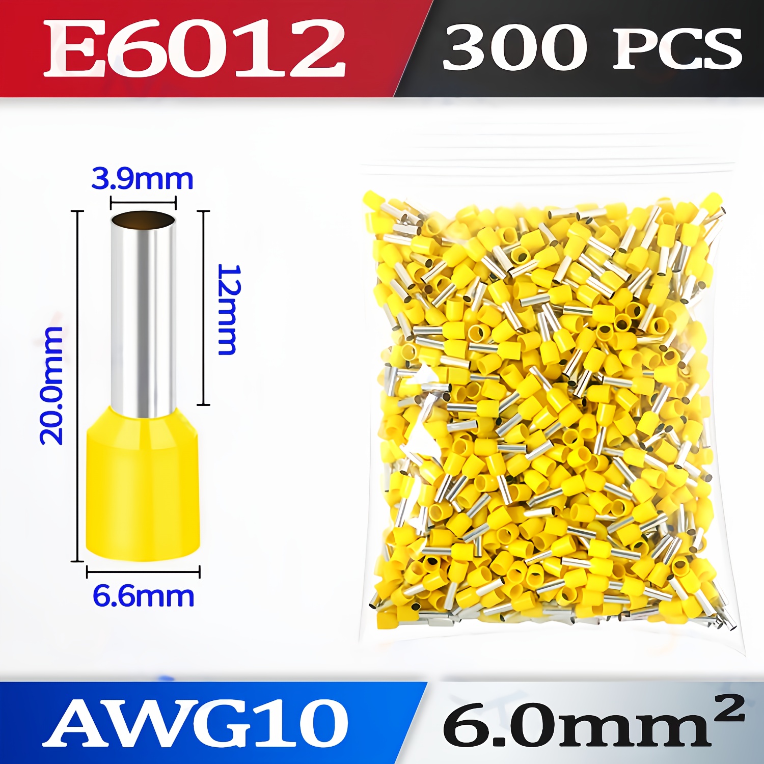 TEMU Lot de 300 bornes à sertir, 8 spécifications différentes et plusieurs couleurs, connecteurs à sertir pour 22-8 AWG (0,5 mm²), connecteurs à