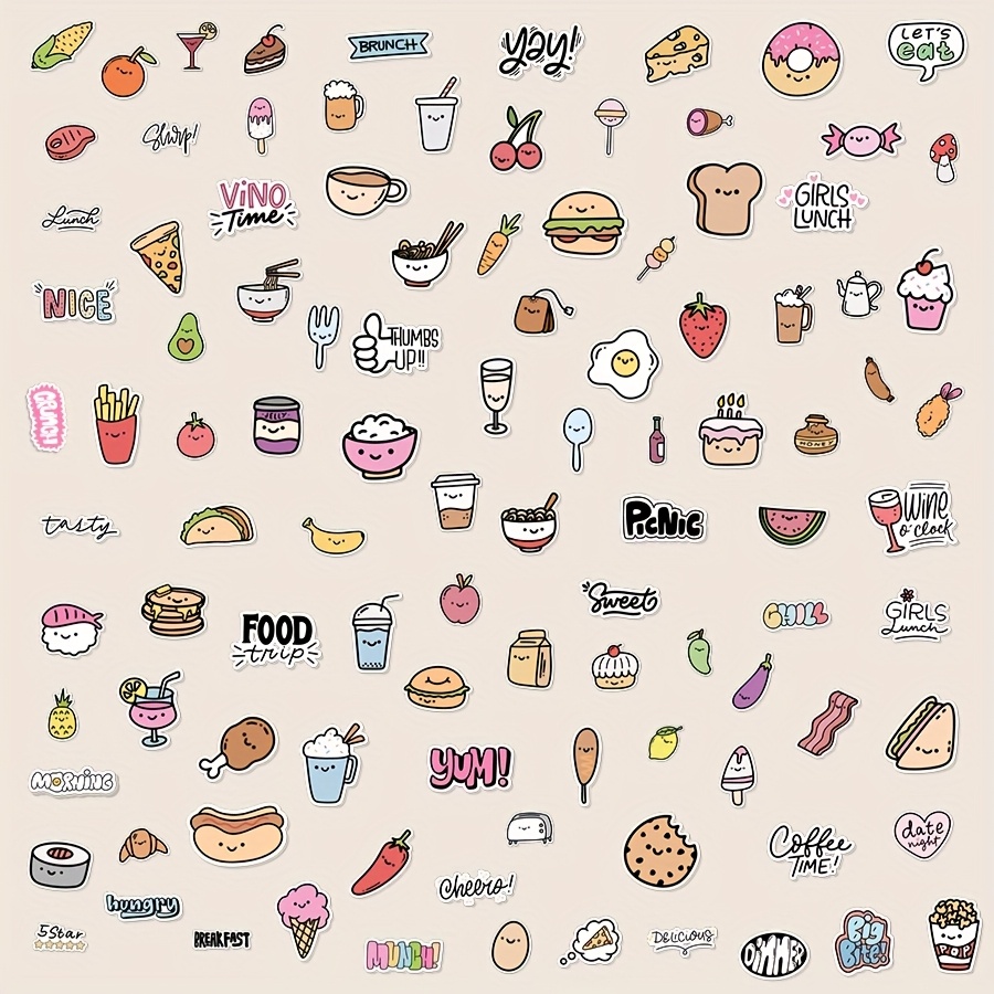 Image of 1 Set Of Stickers/food/beverages/health/meal Plan/clipart/cute/planner Stickers/diary Stickers/schedule Stickers