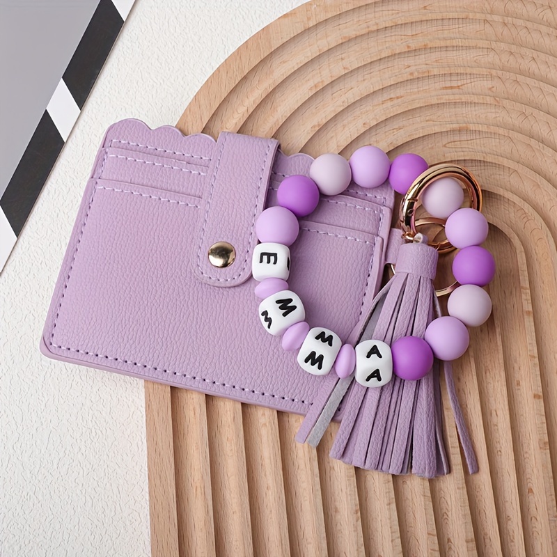 personalized pu leather keychain with silicone beads and tassel customizable with name or initials   school work or festive occasions details 28