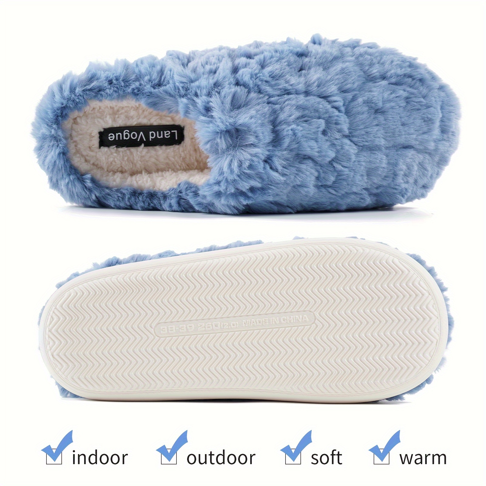 women s slippers indoor fuzzy house shoes soft anti slip details 0