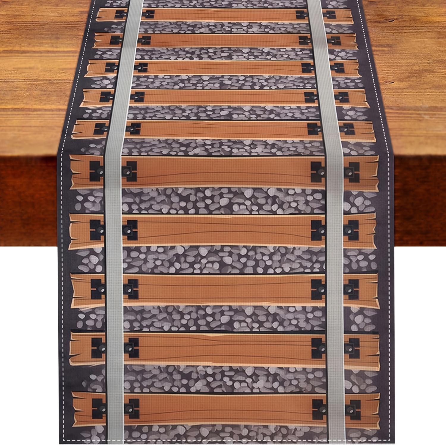 TEMU 1pc, Railroad Track Table Runner, Train Party Decorations Wild Kitchen Dining Room Table Decor