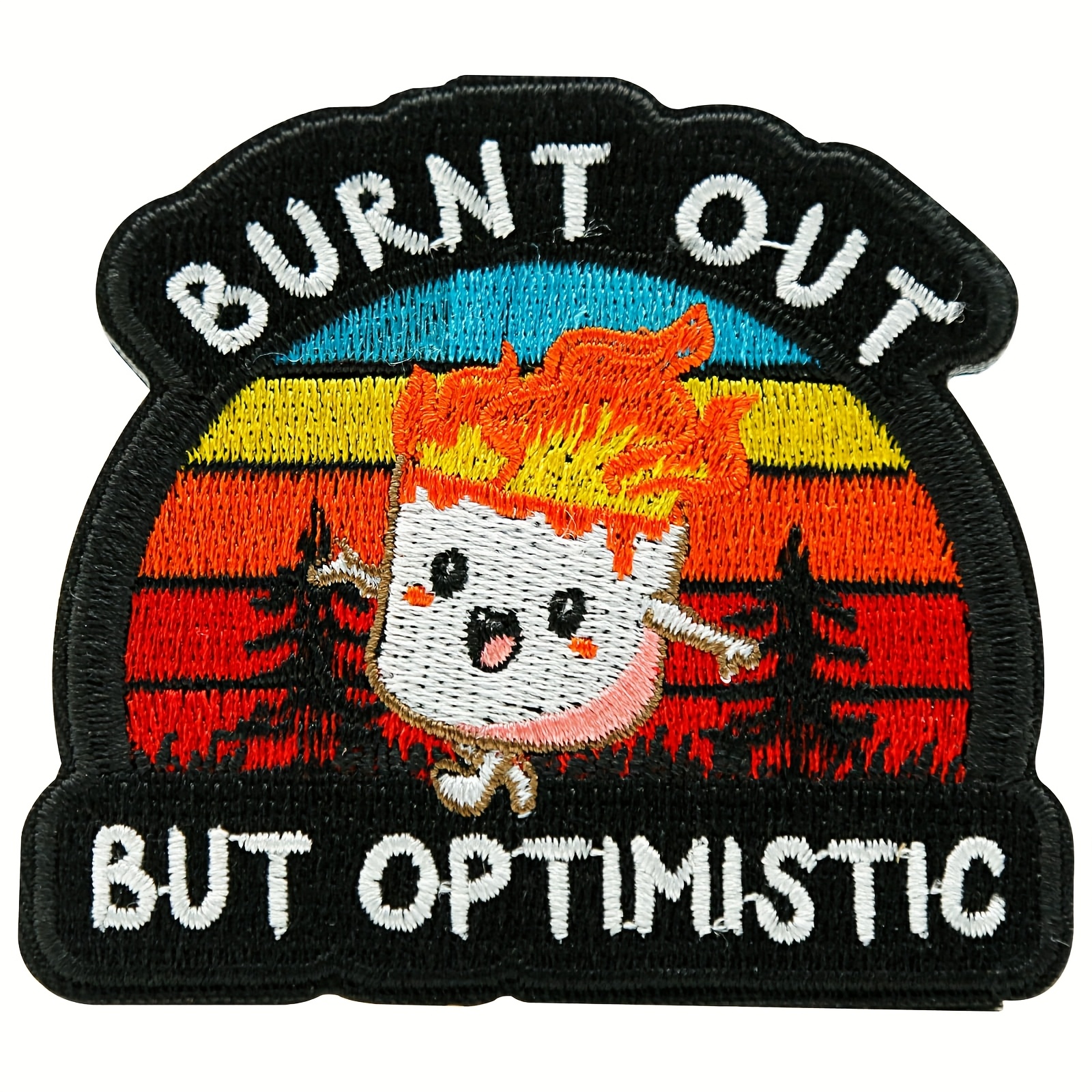 1pc A Humorous Patch Featuring A Burnt-out Yet Design, Perfect For A To Backpacks, Trucker Hats, Dog Harnesses, Vests, And Jackets