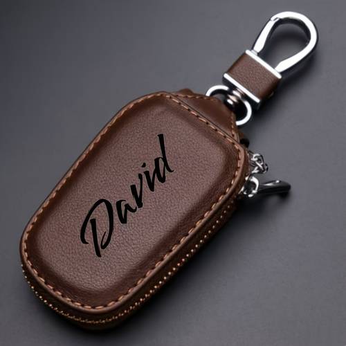 customization personalized custom text letter faux leather mens multifunctional key organizer large capacity car key bag gift for boyfriend husband christmas valentines day fathers day