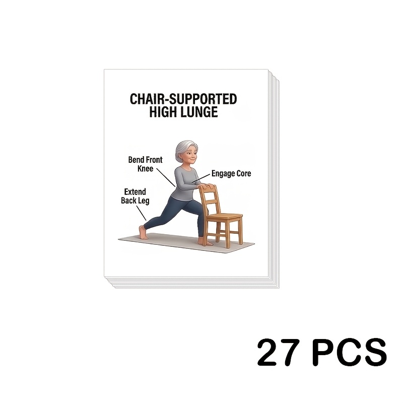 E-shop Sanfte Yoga-Karten für Senioren & Anfänger - Großes visuelles -Deck mit einfachen Anleitungen | Yoga-Lernkarten für Sitz- & Stehpositionen zur