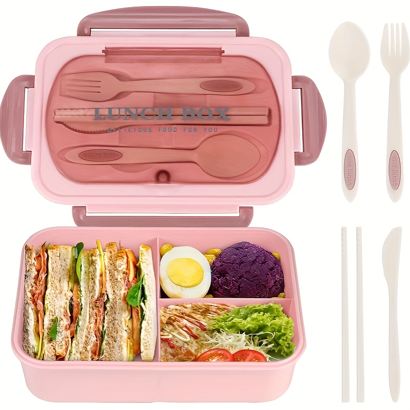 

Durable 1100ml Bento Lunch Box With Cutlery - Insulated, Microwave-safe, Bpa-free Plastic Meal Container For School, Office, And Picnics Lunch Containers Lunch Box Accessories