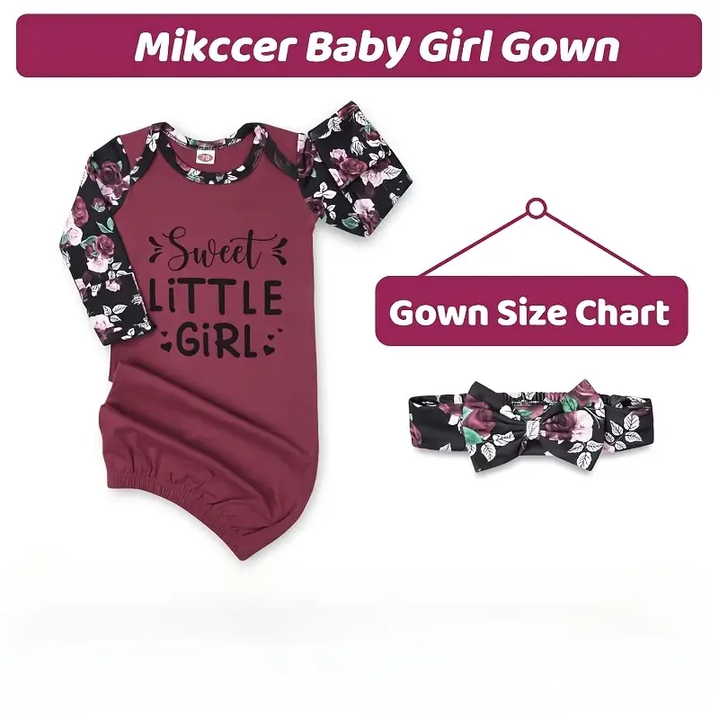 newborn gown baby soft sleepwear baby photo gown headband Temu