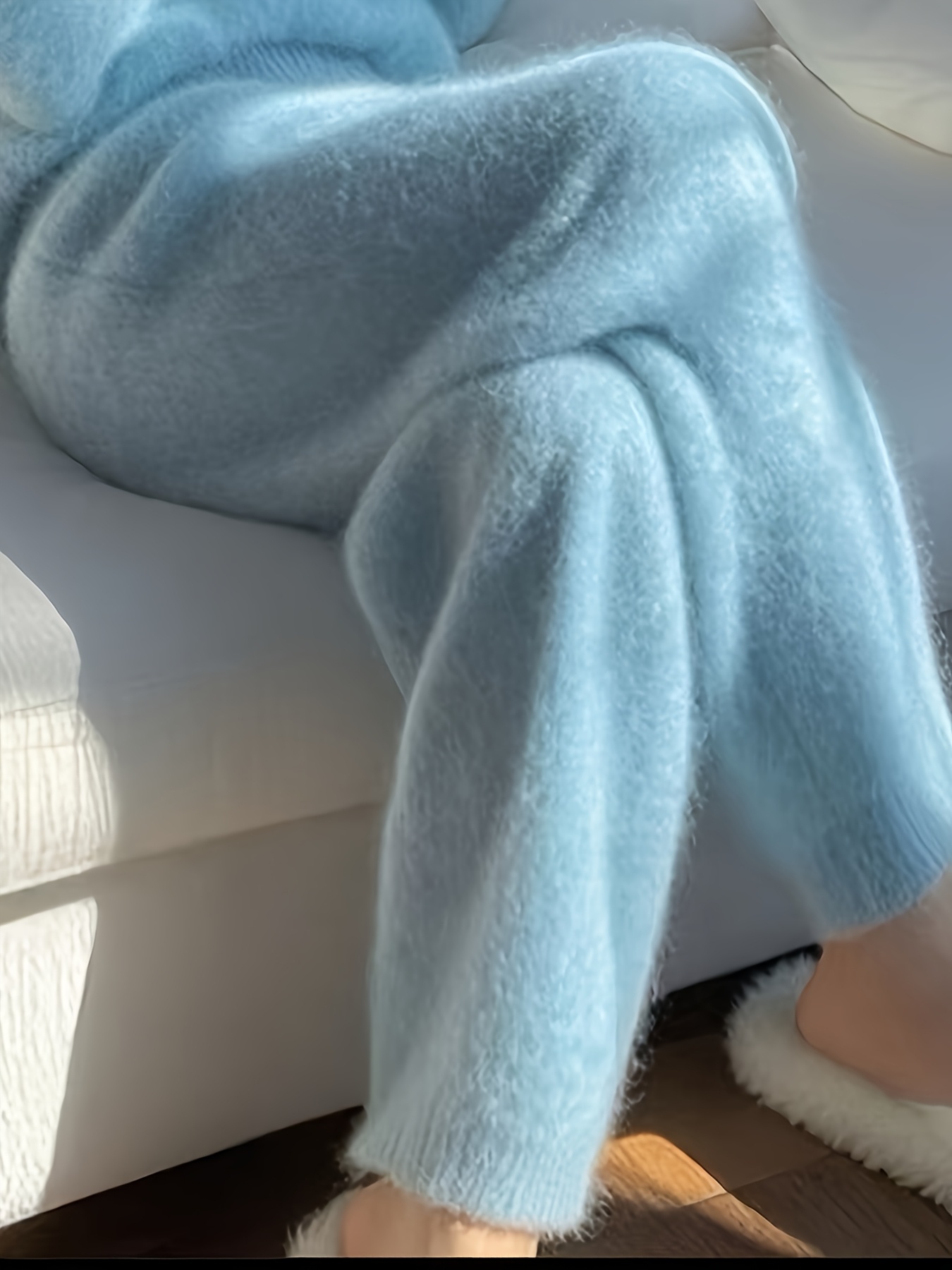 winter fashionable and elegant blue casual sweater two piece set for stylish women Product details 4