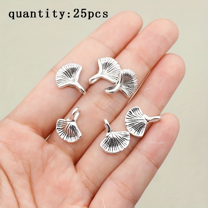 Image of 15/25 Fashionable Minimalist Large-hole Ginkgo Leaf Beads For Diy Stringing Jewelry, Suitable For Back-to-school Crafting And Gift-making