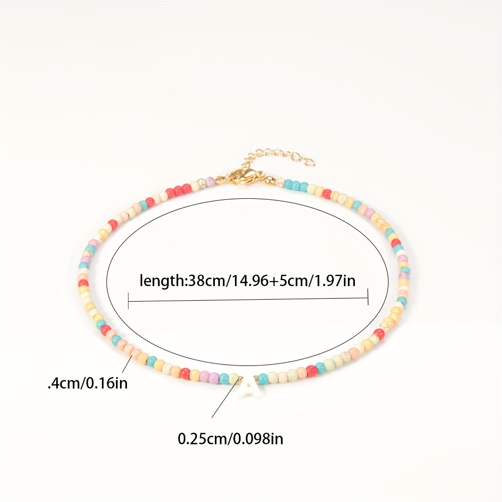 Bohemian Beaded Necklace with Turquoise Initial Pendant