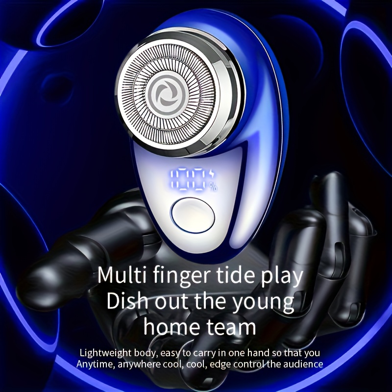 Afeitadora rotativa compacta USB recargable para hombre, con cuerpo de acero inoxidable para un afeitado suave, ideal para viajes y un gran regalo para el Día del Padre para papás y maridos