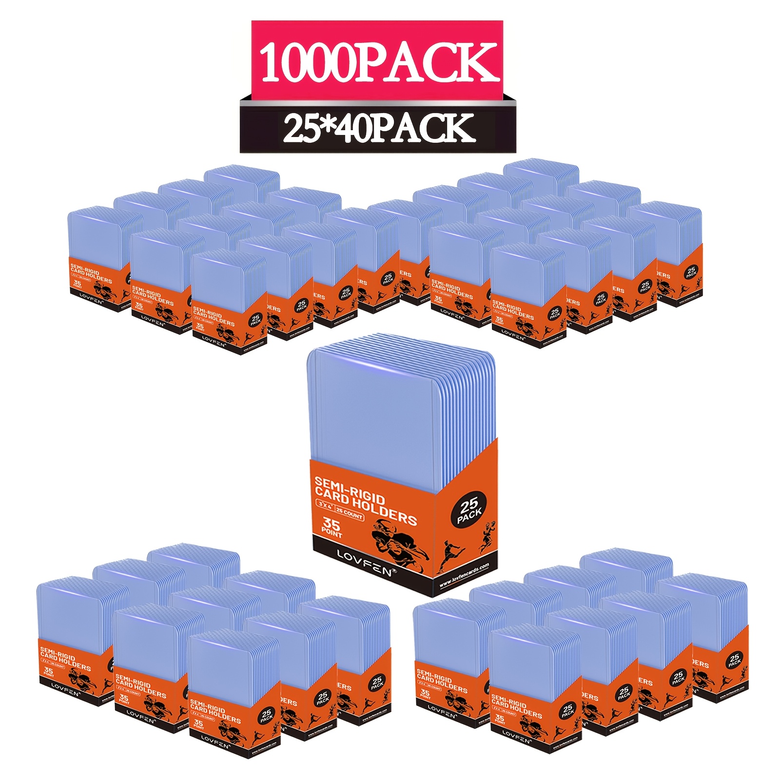 Image of Lovfen 1000ct Toploads Of Transparent, 3"x4" Protective Cases, Suitable For Football Cards, Baseball Cards, And Gaming Cards