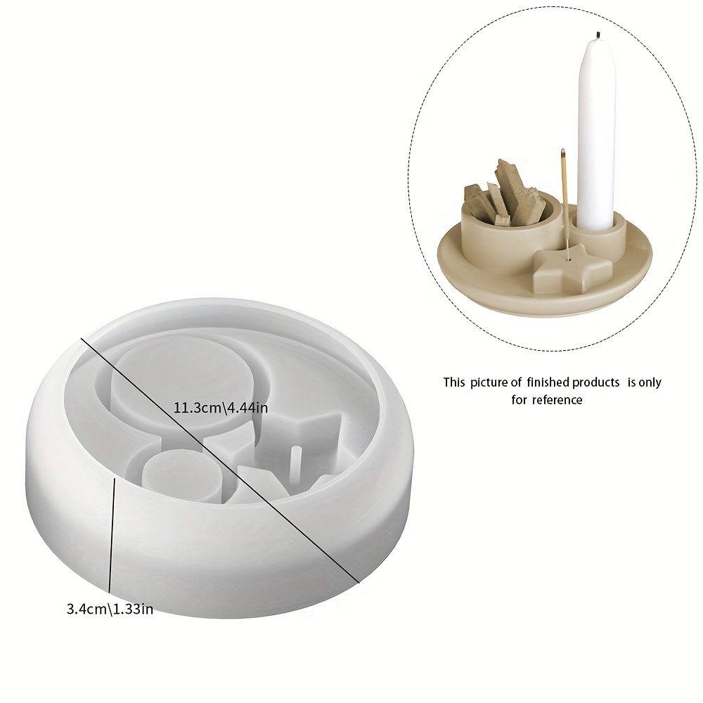 Image of 1pc Silicone Incense Stick Candle Holder Molds, Moon And Star Shape Design Candle Holder Silicone Moulds, Ashes Epoxy Resin Plaster Concrete Casting Mold For Diy Decor
