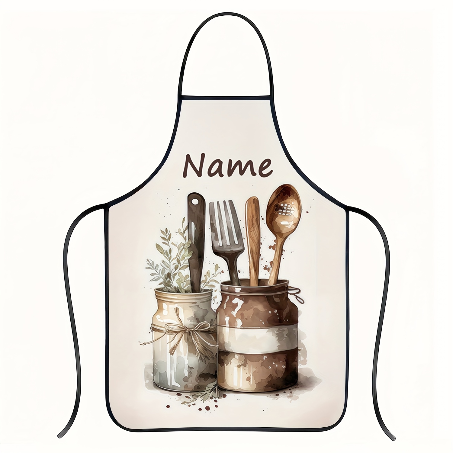 TEMU Tablier 1 pièce personnalisable avec nom imprimé, tissu épaissi 150 g/㎡, pour peinture, artisanat, cuisine, pâtisserie, jardinage, tablier de ,