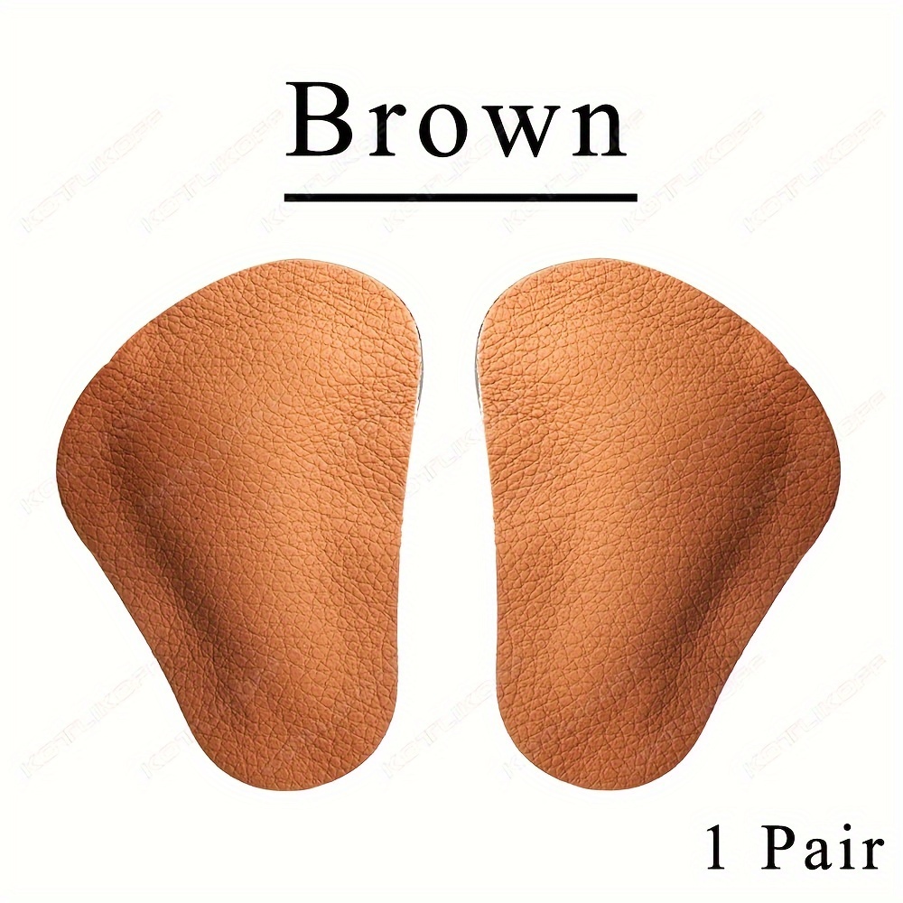 Image of 1 Pair Self-adhesive Faux Leather Foot Pad Arch Support Half Insole Shock Absorption Pressure Relief Shoe Pad Unisex
