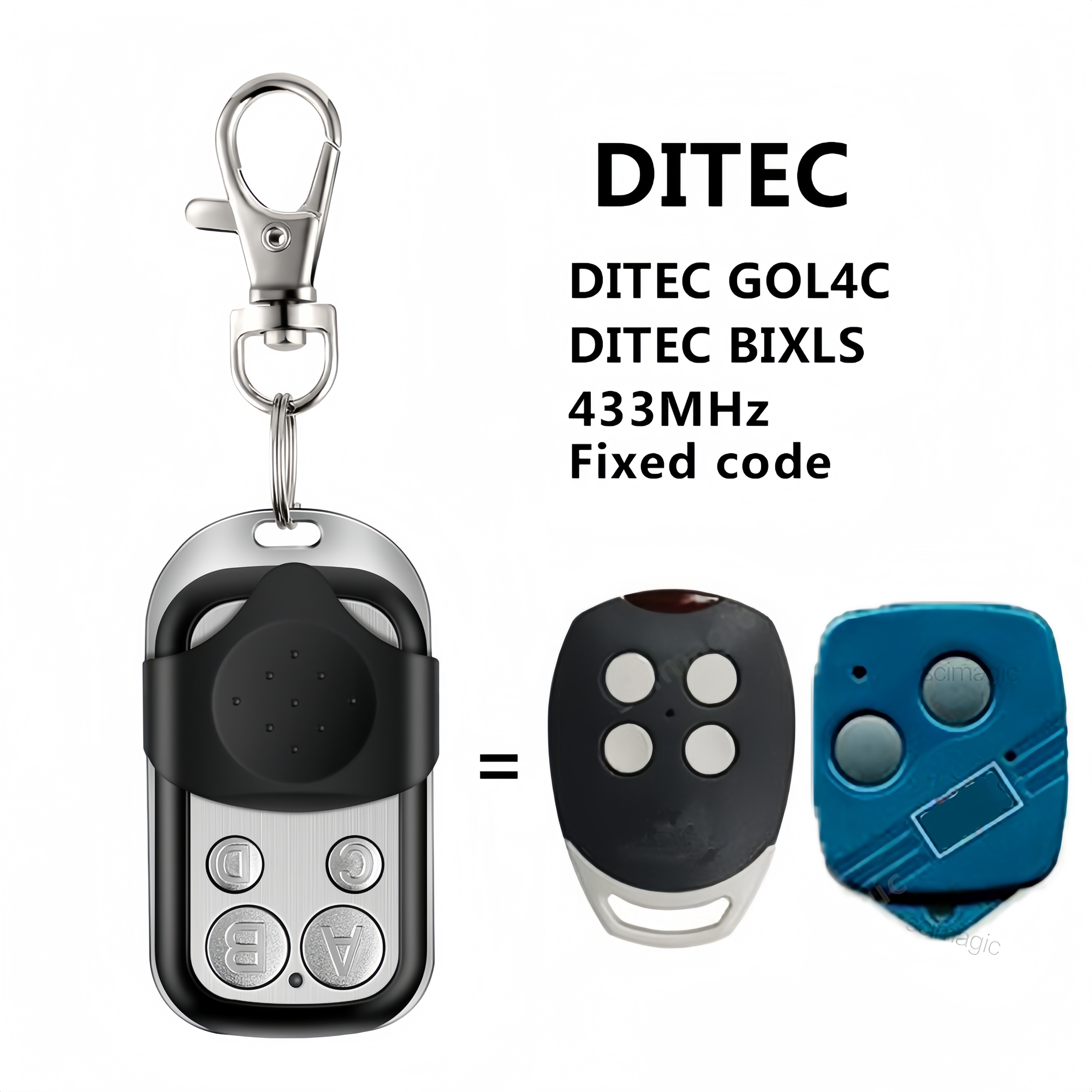 433MHz DITEC GOL4C Τηλεχειριστήριο Προγραμματισμού Ανοιχτήρι Γκαραζόπορτας Σταθερός Κωδικός DITEC Εκπομπέας Γκαραζόπορτας