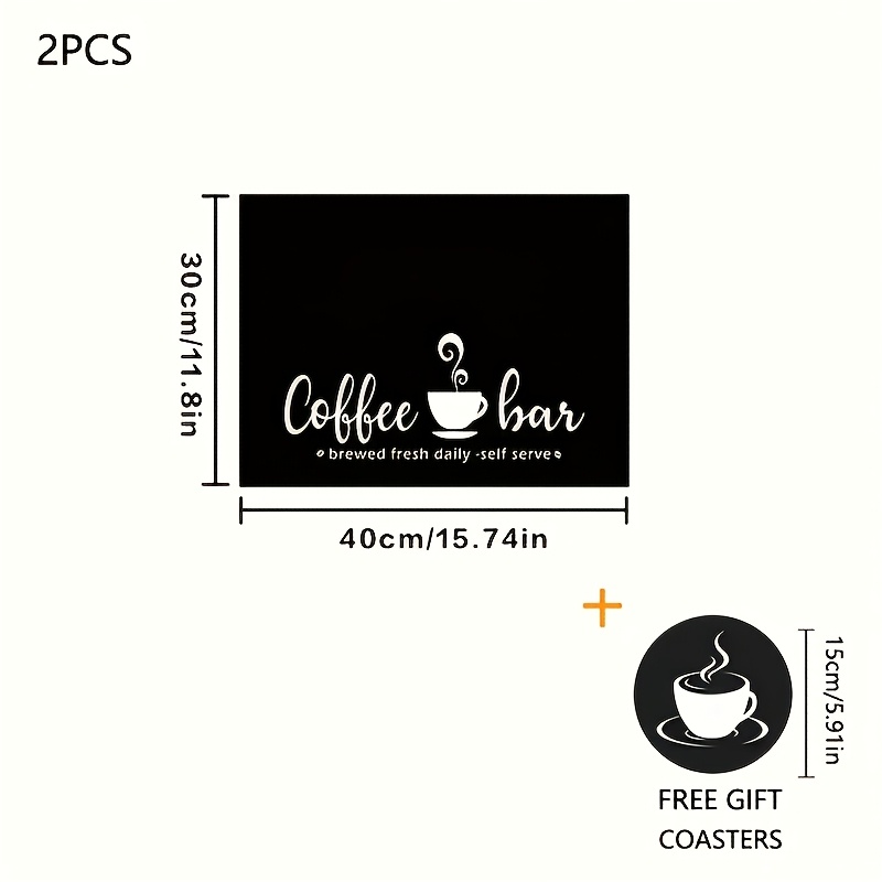 TEMU 1pc Coffee Tableware Drying Mats, Made Of High-quality Polyester With Non-slip Rubber Bottom, Multi-functional Kitchen Countertop Mat, Brewing