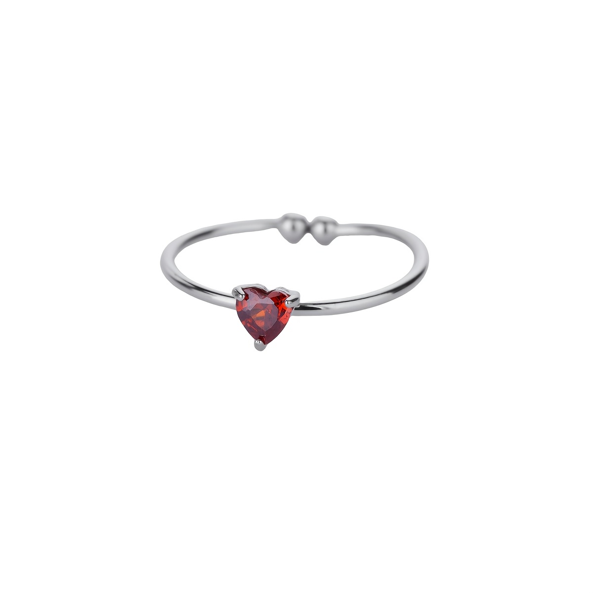 Stainless Steel Birthstone Open Ring, Elegant Fashion