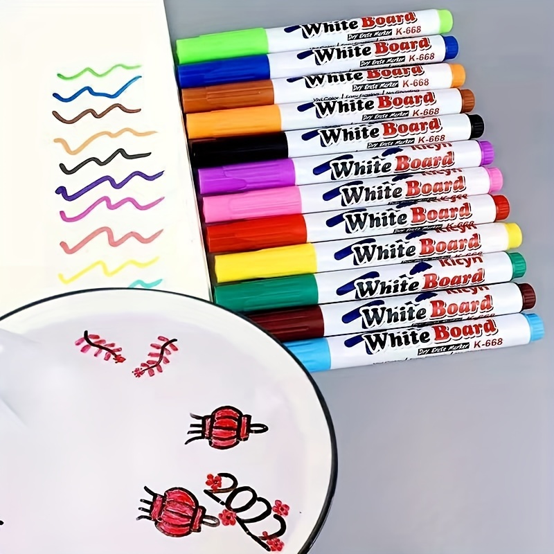 

Magic Floating Water Pens - 8/12 Colors, Non-toxic, Ideal For ' Art & Crafts, Whiteboard Markers