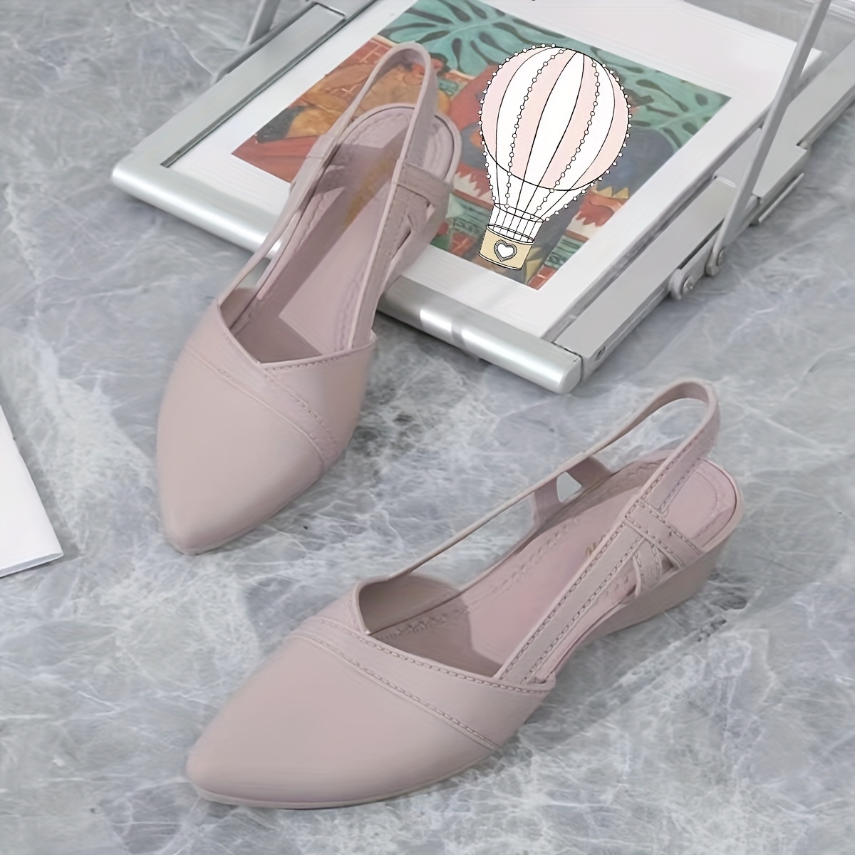 chaussures de travail en   coréen décontracté pour femmes, chaussures à semelle souple jelly, talons compensés antidérapants tendance pour lextérieur, chaussures basses à semelle épaisse pour femmes, chaussures pour femmes Détails du produit 7