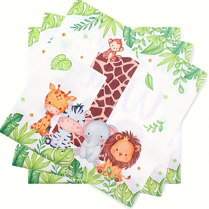 

Animal Themed Napkins, 2-ply, Pack Of 20, For Parties And Celebrations, Suitable For 14+