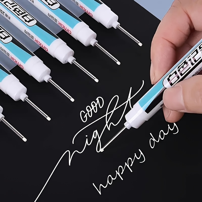 

3pcs White Marker Pen - Quick Drying, Water-based Pen, Graffiti Pen, Pen, Marker Pen, Waterproof And Non Fading, Suitable For Diy, Glass, Leather, Wood, Metal And Other Painting